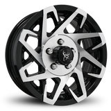 Custom Trailer Wheels in 15x6.0 Inch Gloss Black Machined Face by Buck Commander Trailer Wheels for All Trailer Types in Pattern 5-Lug 5x4.50 / 5x114.3