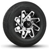 16x6.0 Gloss Black Machined Face Buck Commander Trailer Wheels Ready Mount Wheel & Tire Packages for All Types of Trailers in Pattern 6-Lug 6x5.50 / 6x139.7	