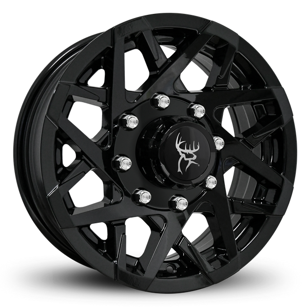 Custom Trailer Wheels in 16x6.0 Inch All Gloss Black by Buck Commander Trailer Wheels for All Trailer Types in Pattern 8-Lug 8x6.50 / 8x165