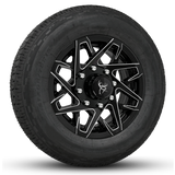 16x6.0 Gloss Black Milled Edges Buck Commander Trailer Wheels Ready Mount Wheel & Tire Packages for All Types of Trailers in Pattern 8-Lug 8x6.50 / 8x165	