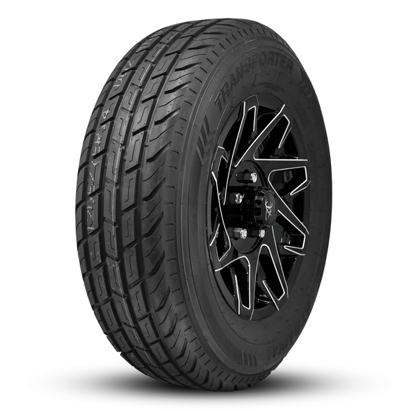 Buck Commander Trailer ReadyMount Wheel & Tire Assembly | Transporter Radial | Canyon - Gloss Black Milled Edges | 5 lug