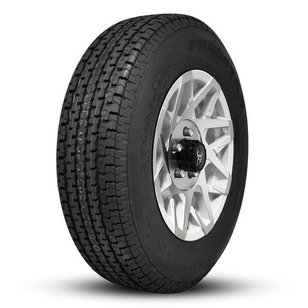 Buck Commander Trailer ReadyMount Wheel & Tire Assembly | Free Star Radial | Canyon - Gloss White Machined Face | 8 lug
