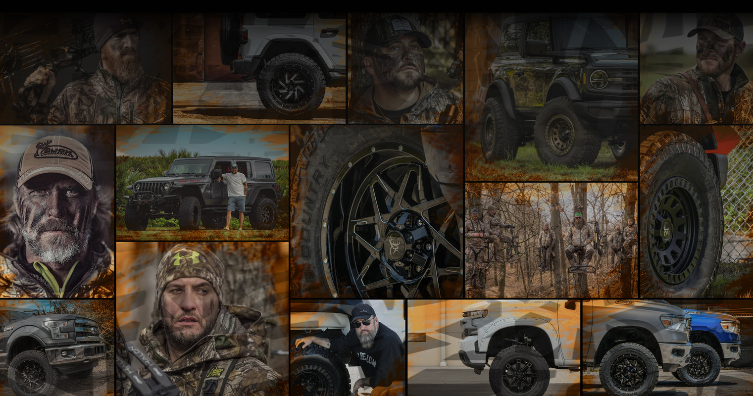 Buck Commander Wheels collage wheels and cast members