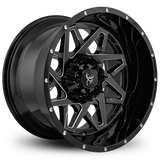 20x10.0 CALIBER 8-Spoke Directional Off-Road Wheel Rim by Buck Commander® Wheel Rims in Gloss Black with Milled Edges for Off-Road for 8-Lug Chevy 2500, GMC 2500, FORD F250 F350 Super Duty Trucks & SUV's
