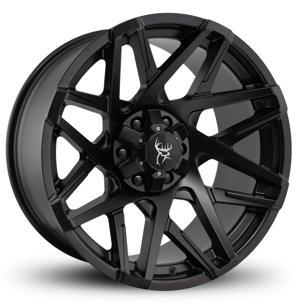 20x9.0 & 20x10.0 CANYON 8-Spoke Directional Wheel Rim by Buck Commander® Wheel Rims in All Gloss Black for Off-Road for 6-Lug Chevy, Ford, GMC, RAM, & Toyota Trucks & SUV's