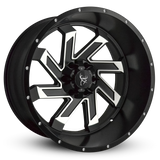 22x12.0 SAW 8-Spoke Twisted Directional Blade Style Off-Road Rim by Buck Commander® Wheels in Satin Black Machined Face for Off-Road for 6-Lug Chevy Silverado, Ford F-150, GMC Sierra, RAM 1500, & Toyota Trucks & SUV's