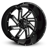 22x12.0 SAW 8-Spoke Twisted Directional Blade Style Off-Road Rim by Buck Commander® Wheels in Gloss Black with Milled Face for Off-Road for 6-Lug Chevy Silverado, Ford F-150, GMC Sierra, RAM 1500, & Toyota Trucks & SUV's