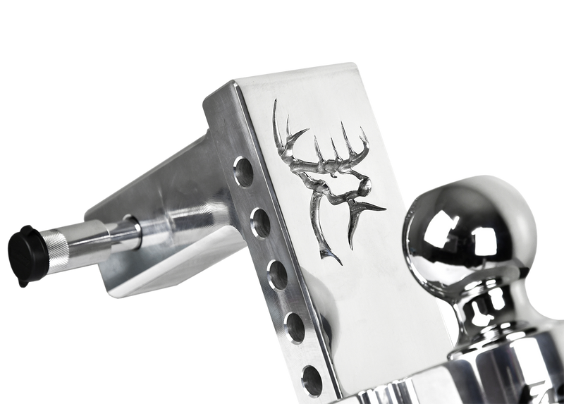 Officially Licensed Buck Commander Custom Billet Aluminum 4, 6, 8, & 10 Inch Dropped Trailer Hitch by FASTWAY for Custom Lifted Trucks & JEEP's 2.0 & 2.5 Inch Receivers Full Polished
